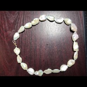 COPY - Coin pearl necklace with sterling clasp.